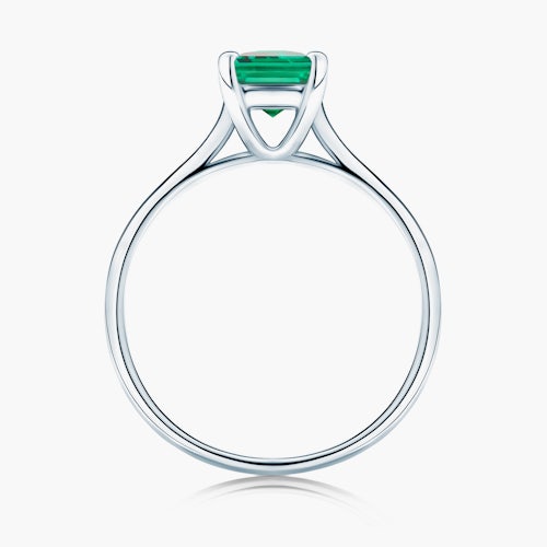 Pierścionek zaręczynowy SAVICKI: białe złoto, szmaragd